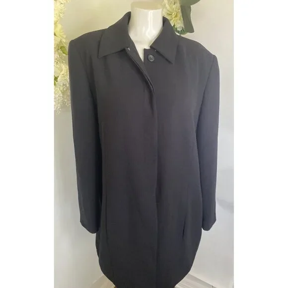 Worthington Womens Black Mid Length Blazer Jacket Plus 16W Office Work Career - Picture 15 of 16